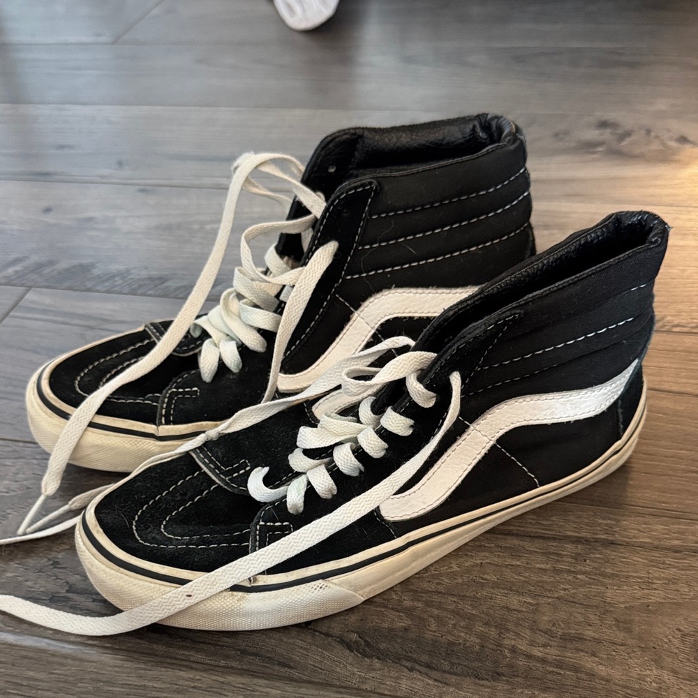 Vans Black and White High-Top Sneakers